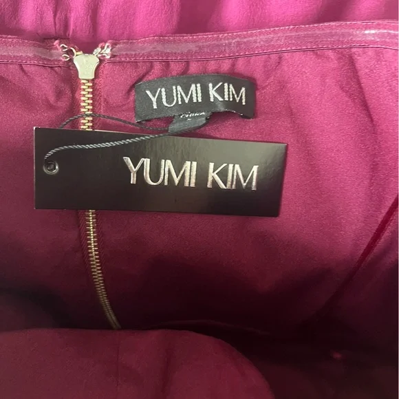 Yumi Kim Glamour Night Midi Strapless Dress in Burgundy Size Large - Picture 7 of 8